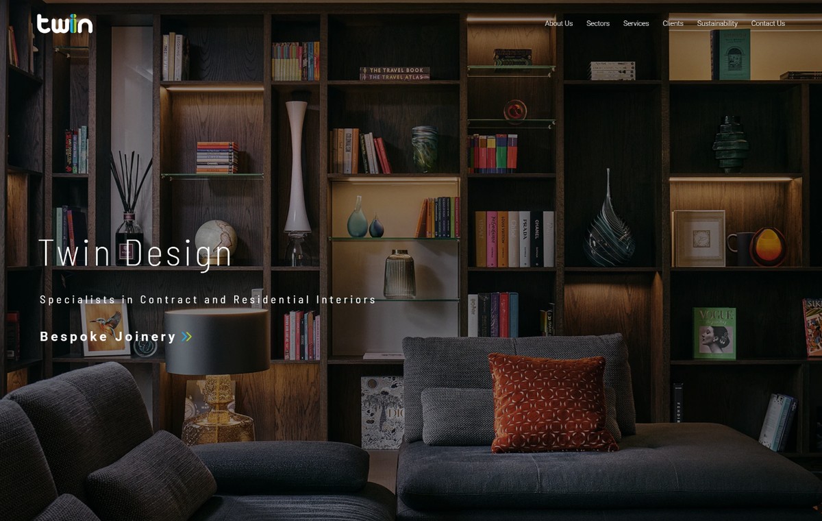 Twin Design bespoke joinery website designed by Genius Creative